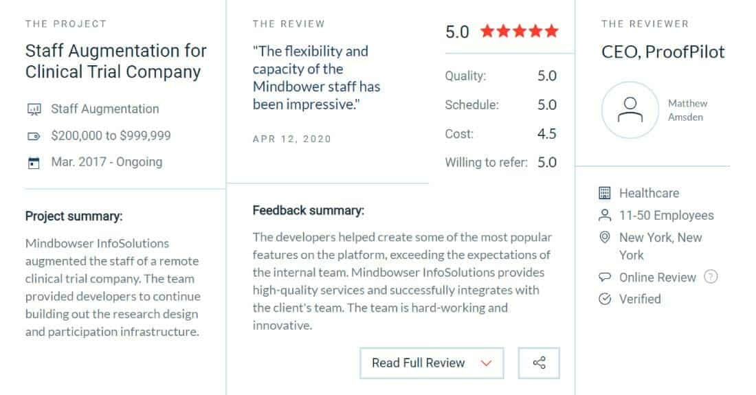 Staff Augmentation for clinical trial company