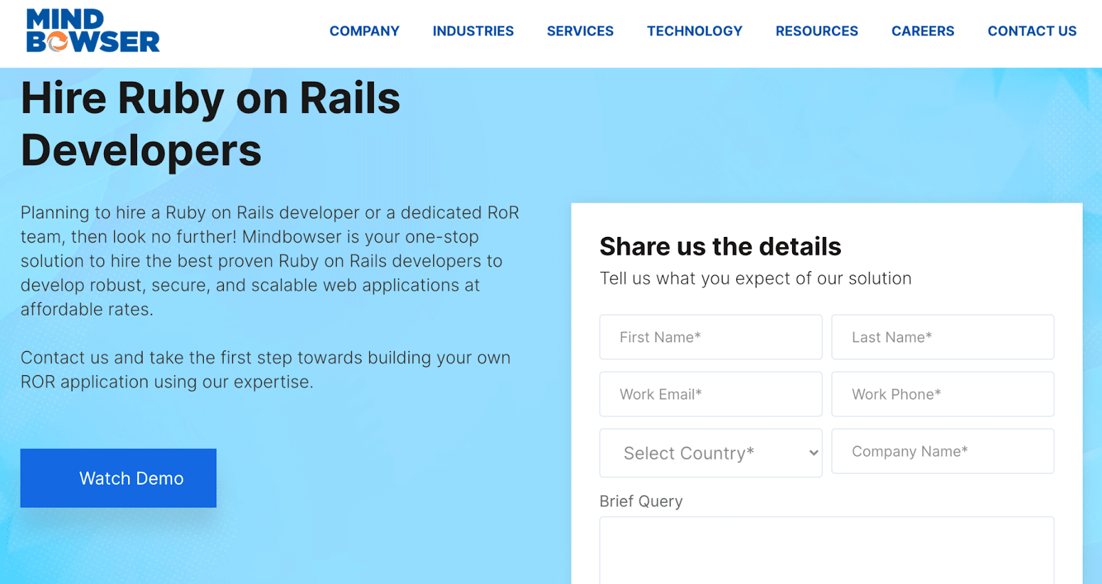 Original Landing Page Image | Mindbowser