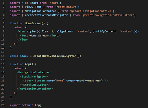 Example of Installing a React Native Stack Navigator | Mindbowser