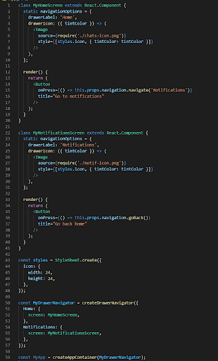 Example of V4 Drawer Navigation | Mindbowser