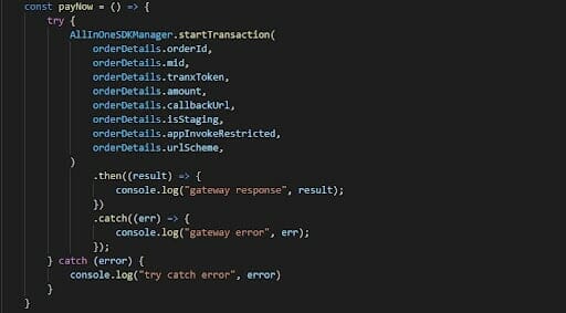 Paynow button to initiate transaction | Mindbowser