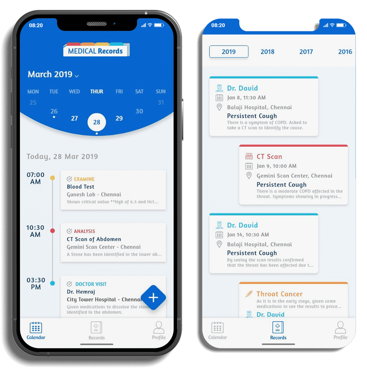 EHR platform dashboard