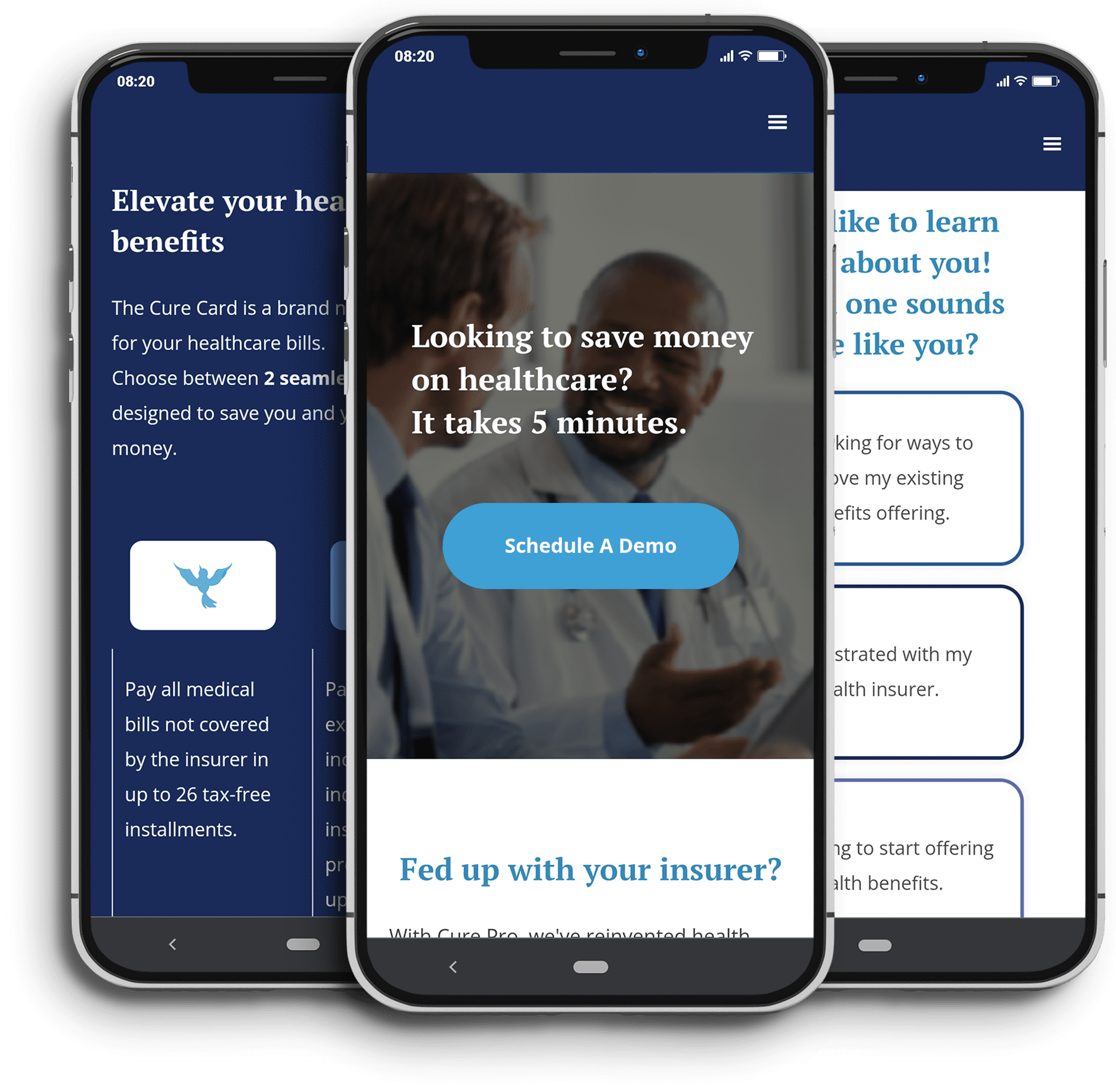 cure benefits interface
