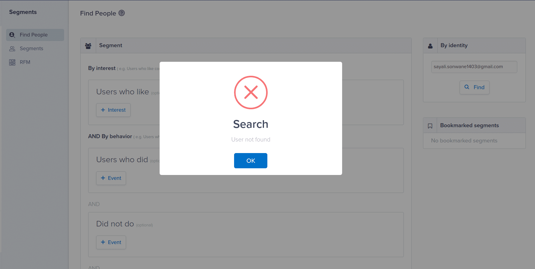 CleverTap user profile screenshot