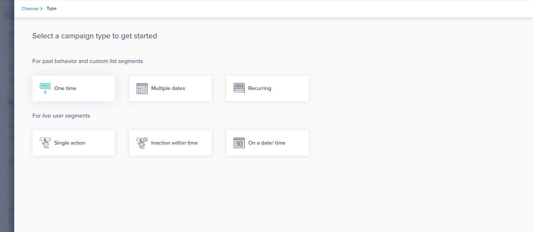selecting notification behavior in clevertap