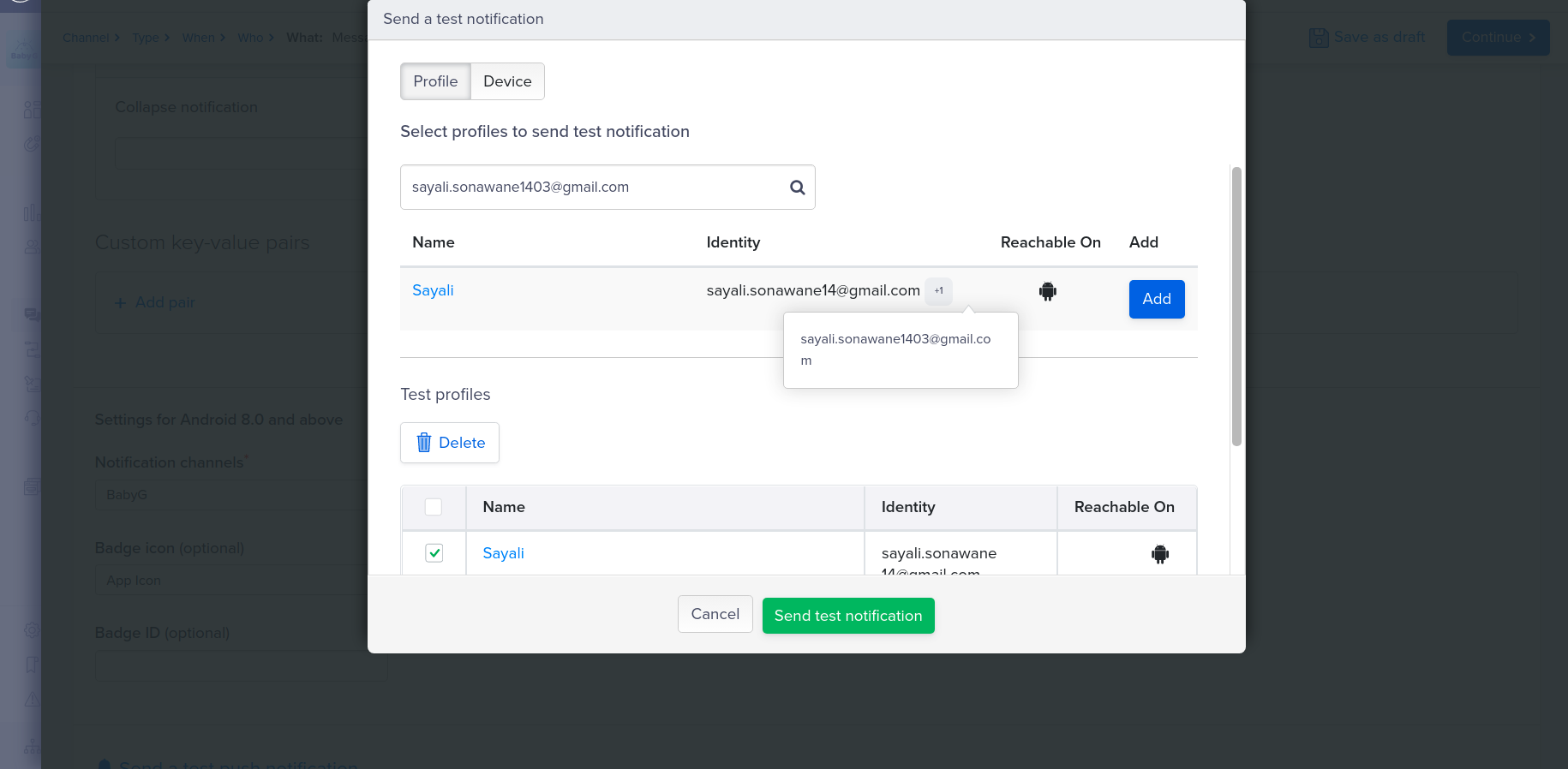 selecting profile in clevetap