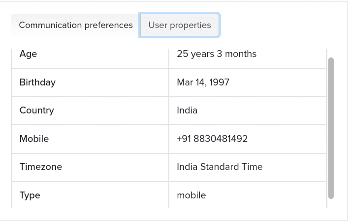 Updating properties in clevertap
