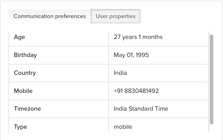 Updating properties in clevertap
