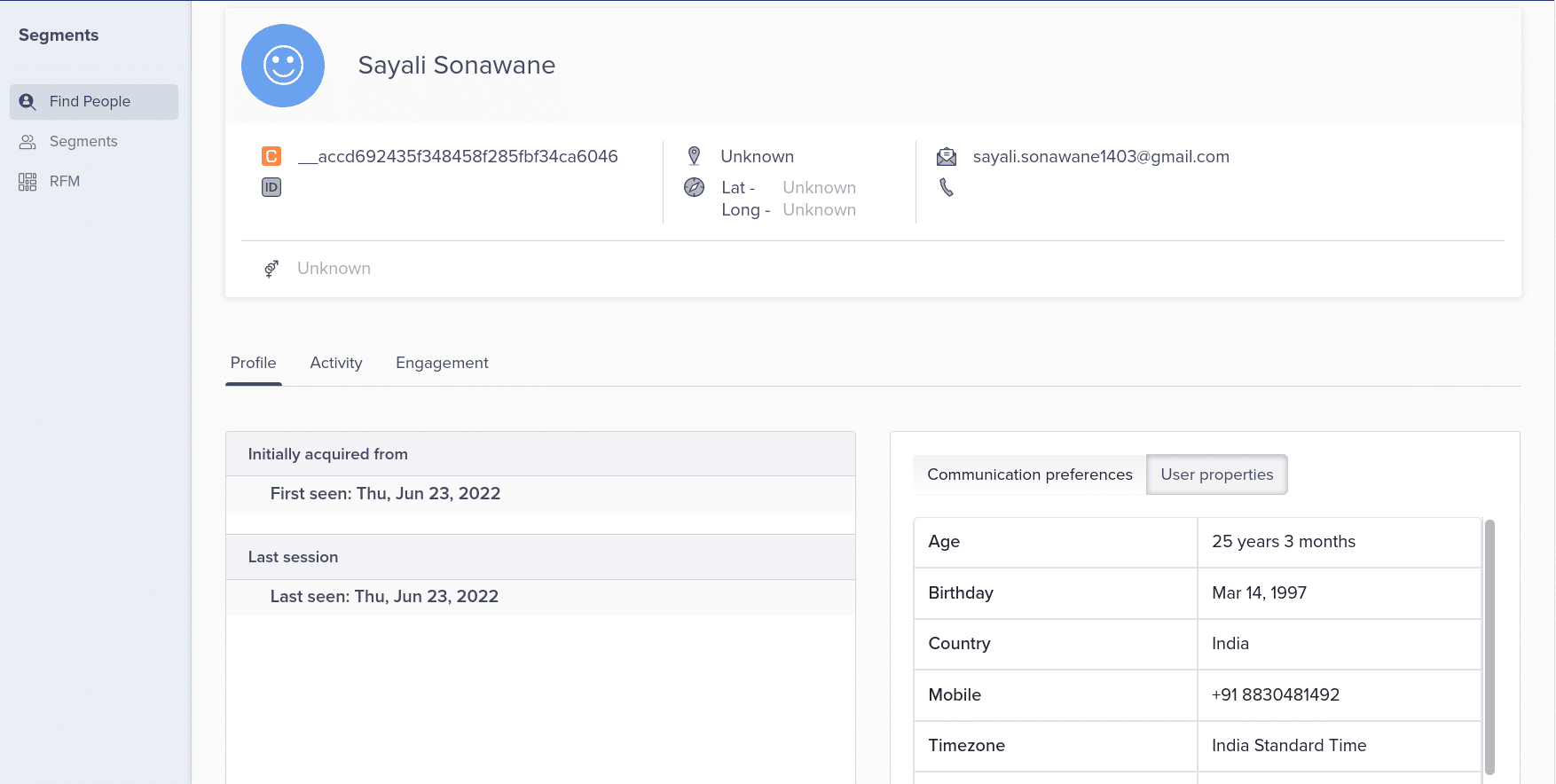 User Profile Segments In clevertap