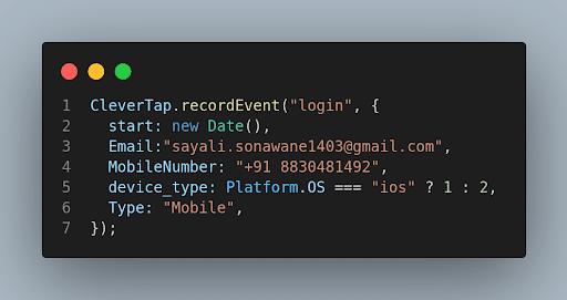 Create User Events In CleverTap