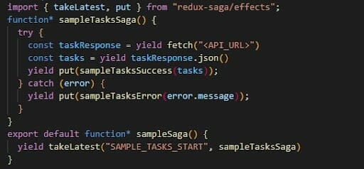 Example of a redux-saga