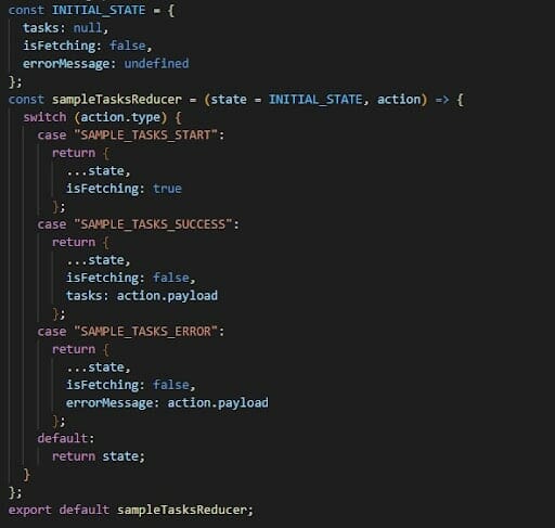 Example of reducer object