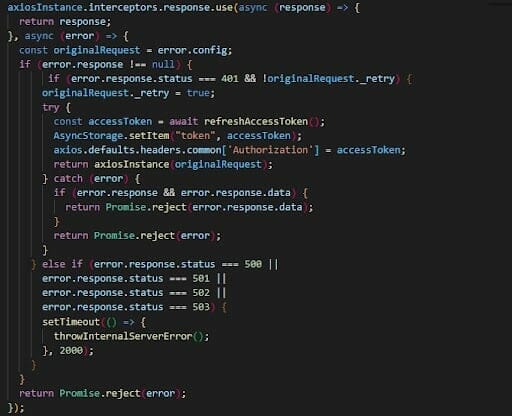 Axios Response Interceptor Example