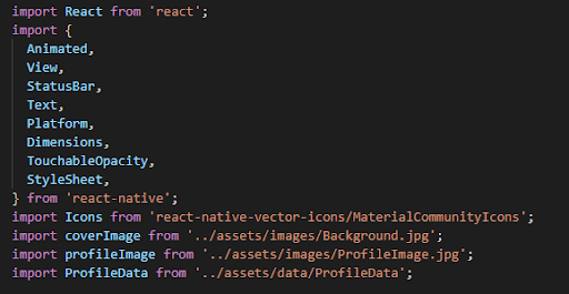 ScrollView and native React animation to build a profile header animation