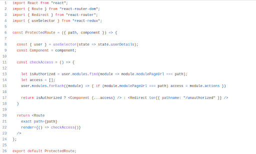 Protected Route In Reactjs