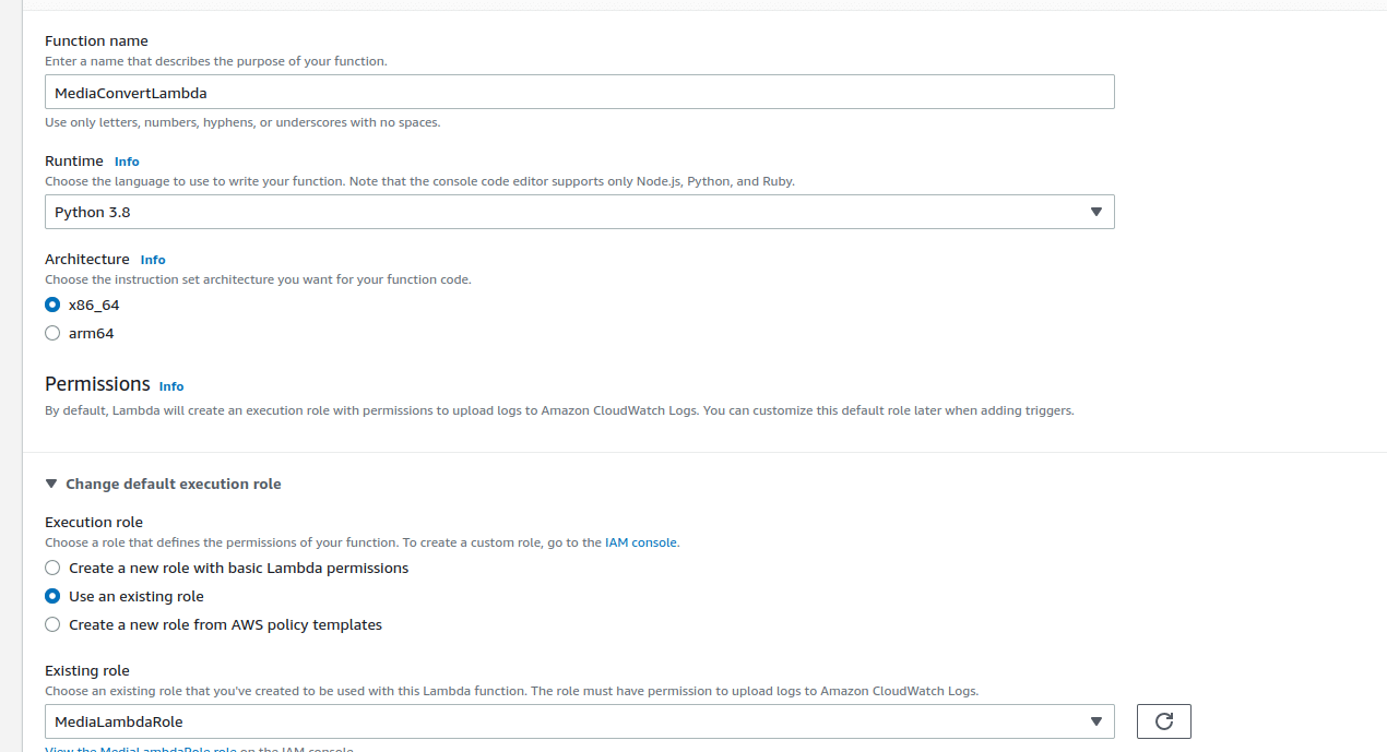 Create Lambda function 1
