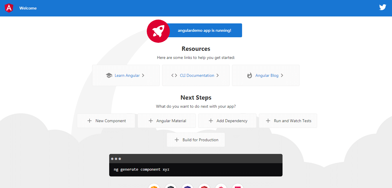angular demo app interface