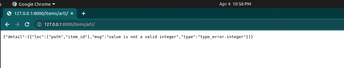 Example of data validation