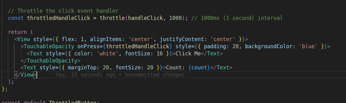 Throttle the click event handler