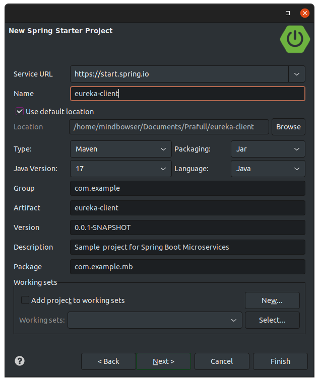 create-a-new-project-Eureka