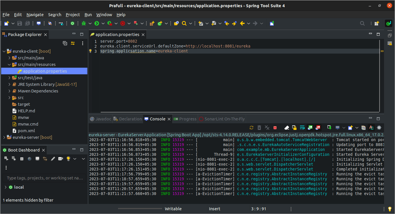 display-Eureka-service-and-set-port