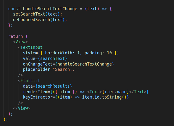 example of search bar with show suggestions complete
