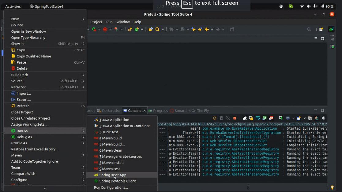 start the Application