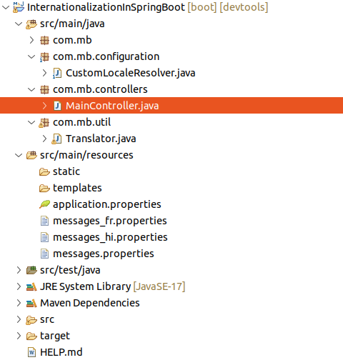 Internationalization in spring boot project