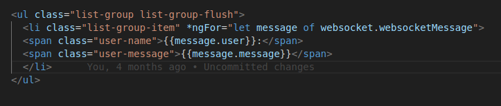 ngFor-Websocket-Message