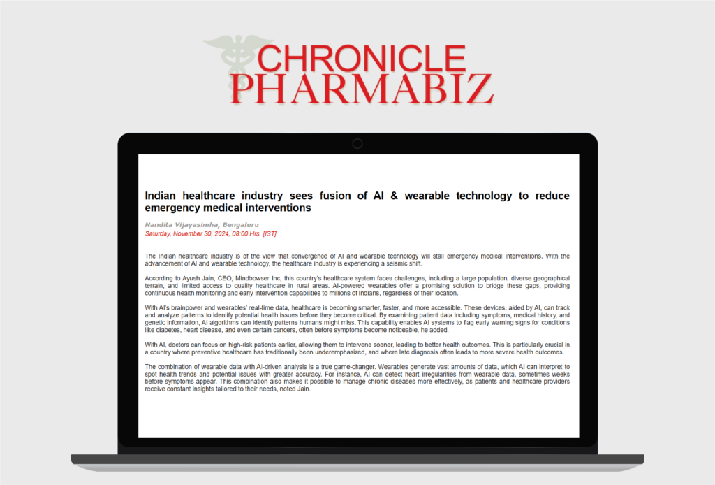 Indian Healthcare Industry Sees Fusion of AI & Wearable Technology to Reduce Emergency Medical Interventions
