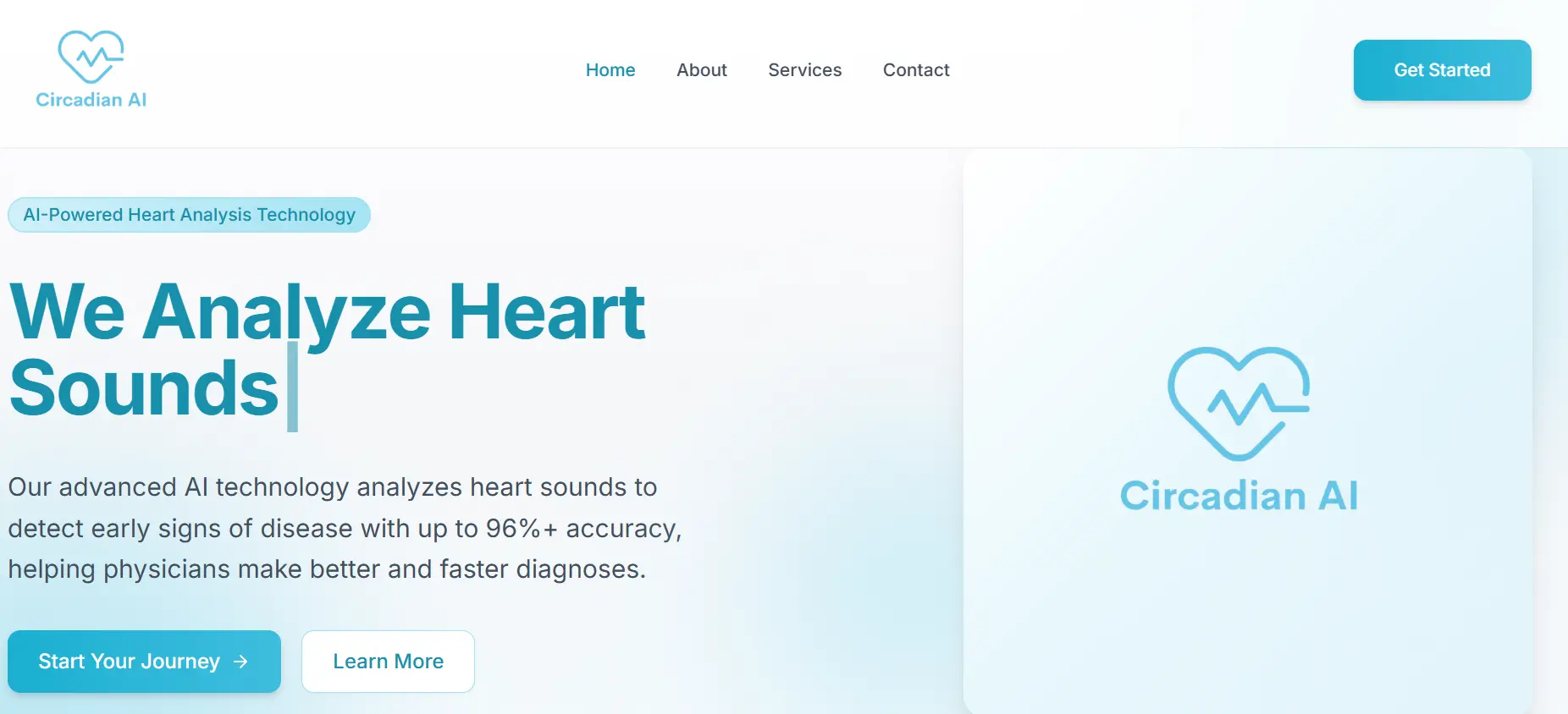 Website Screenshot of Circadian AI