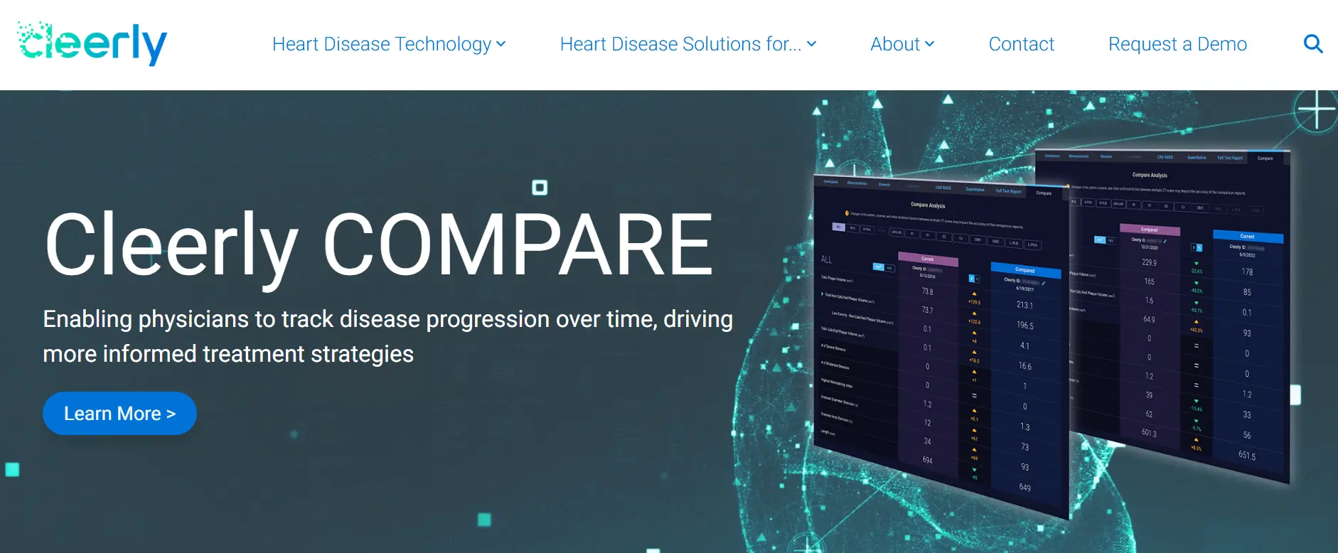 Website Screenshot of Cleerly