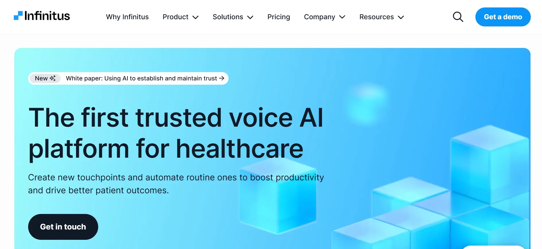 Website Screenshot of Infinitus