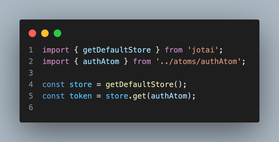 Jotai offers getDefaultStore()