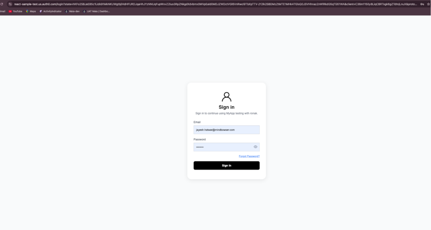 image of Customized Auth0 Application Login Page