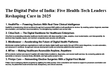 The Digital Pulse of India: Five Health-Tech Leaders Reshaping Care in 2025