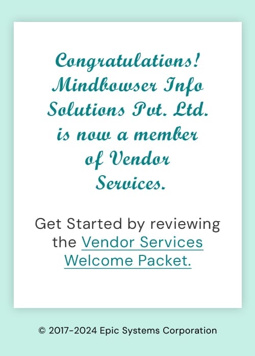 Epic Approved Vendor