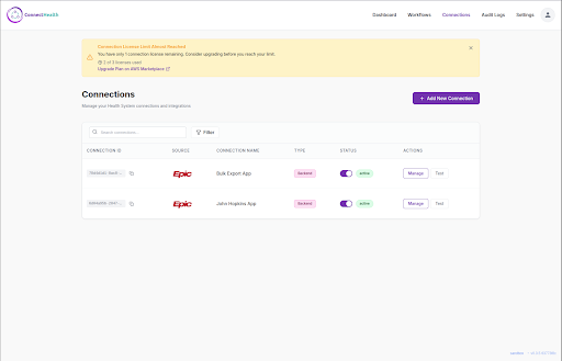 Image of Connections Dashboard