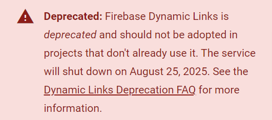Firebase Dynamic Links Are Deprecated