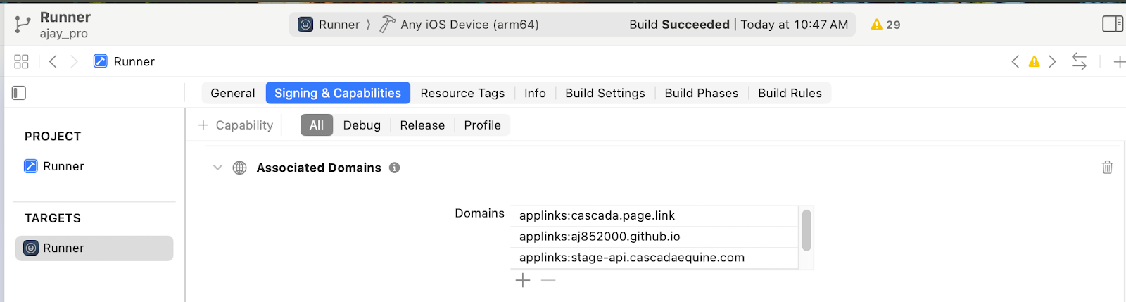 Enable Associated Domains