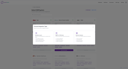 Image of Integration Type Selection