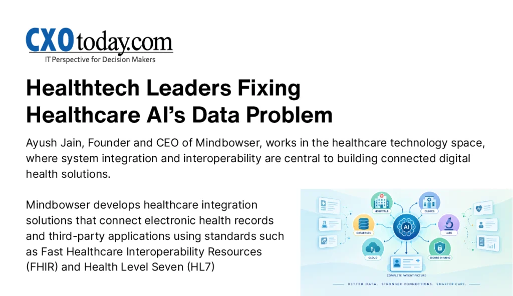 Ayush Jain Recognized by CXOtoday for Advancing Healthcare AI Through Interoperability